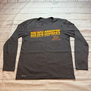 Minnesota Golden Gophers Nike Dri-Fit Long Sleeve Shirt Gray Men's Size Medium